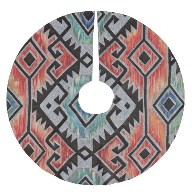 Südwestsilber Polyester Weihnachtsbaumdecke (Vorderseite)