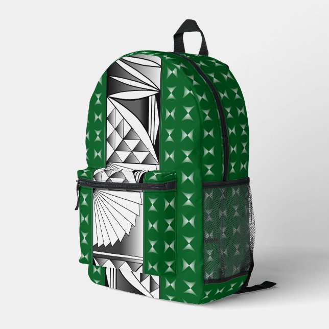Südwestsonnenaufgang in Grün Bedruckter Rucksack (Rückseitige Ecke Rechts)