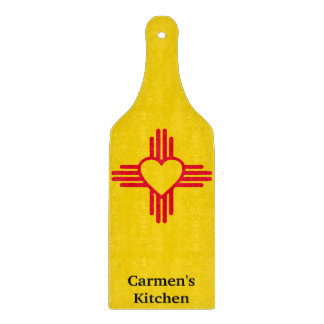Südweststil Zia Herz New Mexico Gold & Red Schneidebrett