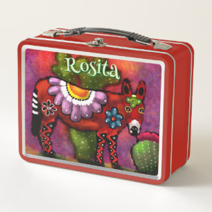 Südwesttalavera-Style Donkey Personalisiert Metall Brotdose