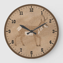 Südwestwalking Pronghorn Antelope Old West Große Wanduhr