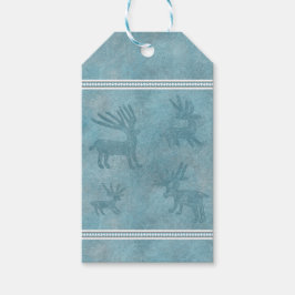 Südwestwinterhirsche und Pinien Blau Geschenkanhänger