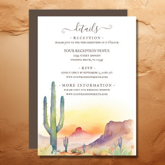 Südwestwüste Kakteen Hochzeitdetails Begleitkarte