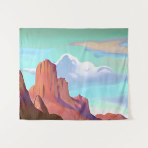 Südwestwüste mit Minimalistischer Kunst Wandteppich