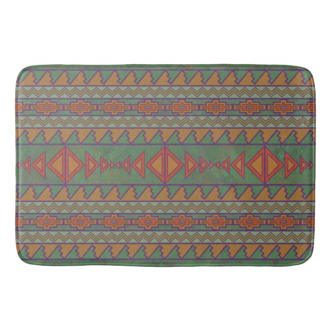 Südwestwüste Sagebrush Green Geometric Design Badematte (Vorderseite)