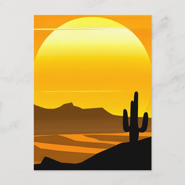 Südwestwüste Sonnenuntergang mit Bergen Postkarte (Vorderseite)