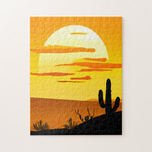 Südwestwüste Sonnenuntergang mit Kaktus
