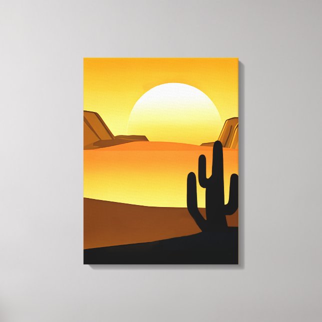 Südwestwüste Sonnenuntergang mit Mesas Leinwanddruck (Vorderseite)