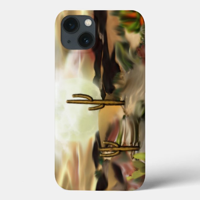 Südwestwüsten-Sonnenaufgang-abstrakte Kunst Case-Mate iPhone Hülle (Rückseite)