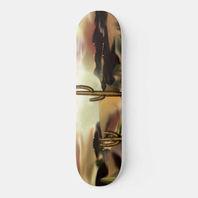 Südwestwüsten-Sonnenaufgang-abstrakte Kunst Skateboard (Vorderseite)