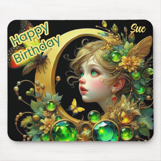 SUE ~ Green Mit Augen Fairy ~ Mousepad (Vorne)