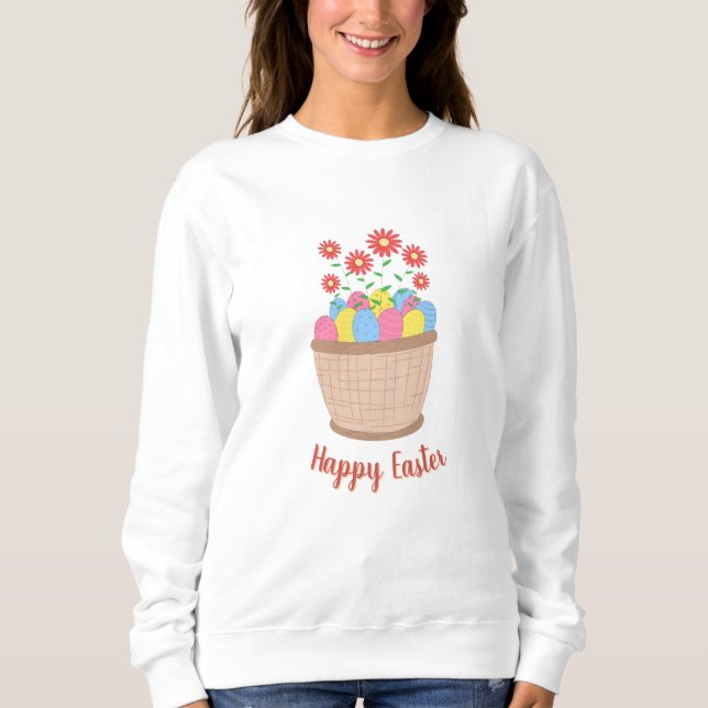suéter feminino de páscoa (Happy Easter) Sweatshirt (Vorderseite)