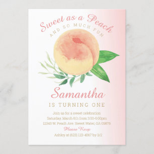 Sueur comme une pêche Invitation d'anniversaire