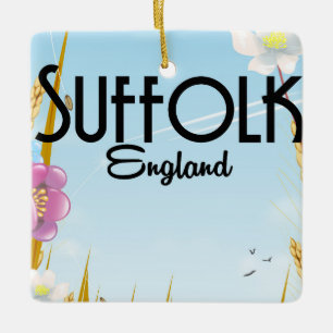 Suffolk England Cartoon Reiseplakat Keramikornament