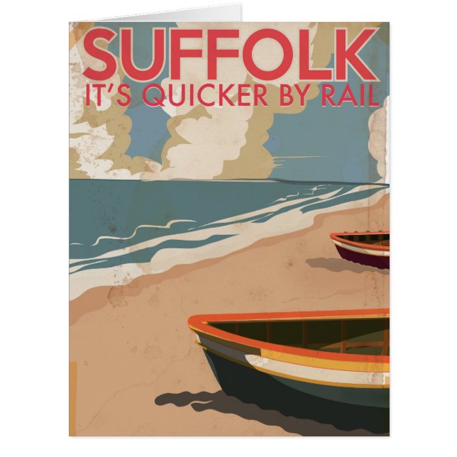 Suffolk England Vintage Travel Poster (Vorderseite)