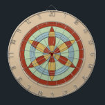 Suffolk Hexafoil (Daisy Wheel), Hexenmark Dartscheibe<br><div class="desc">Dieses Design basiert auf einem mittelalterlichen apotropischen (schützenden) Symbol in einer Kirche in Worlington,  Suffolk,  England gemeißelt in Stein gemeißelt. Hier zeigt das Symbol Farbtöne,  die auf der Farbpalette der Bayeux-Tapisserie basieren.</div>