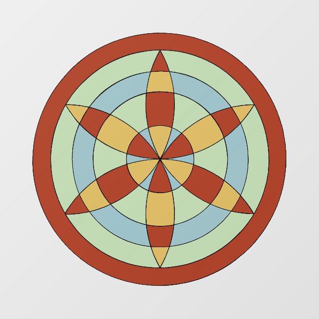 Suffolk Hexafoil (Daisy Wheel), Hexenmark Fensteraufkleber (Blatt)