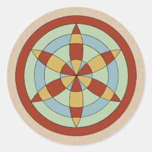 Suffolk Hexafoil (Gänseblümchen-Rad) Hexensymbol Runder Aufkleber