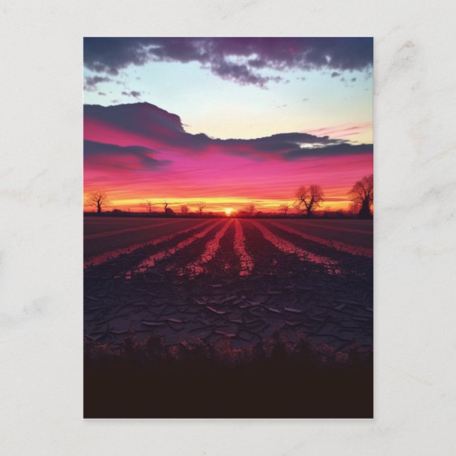 Suffolk Sonnenuntergang vor der Dämmerung Postkarte (Vorderseite)