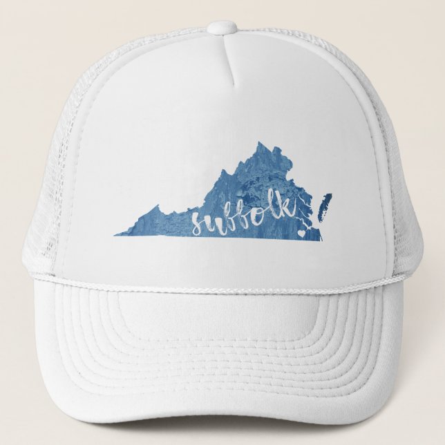 Suffolk Virginia Wood Grain Truckerkappe (Vorderseite)