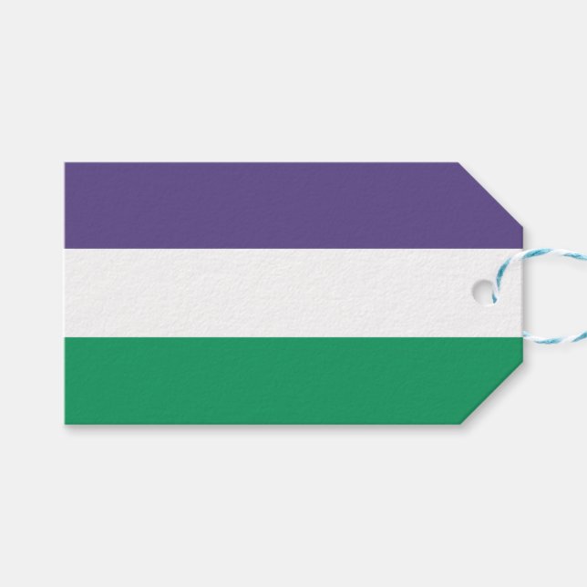 Suffragette Flag Geschenkanhänger (Vorderseite (Horizontal))