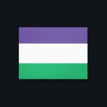 Suffragette Flag Leinwanddruck<br><div class="desc">Dieses Design zeigt die Fahne der Suffragette-Bewegung, die im 20. Jahrhundert für das Wahlrecht bei öffentlichen Wahlen kämpfte, die als Frauenwahlrecht bekannt sind. Der Begriff "Suffragette" wurde zunächst geprägt, um die Bewegung zu vermindern, aber die beteiligten Frauen akzeptierten und begrüßten den neuen Namen bald als Zeichen ihrer Weigerung, nur männliche...</div>