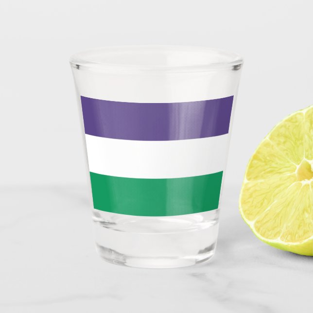 Suffragette Flag Schnapsglas (Vorderseite)