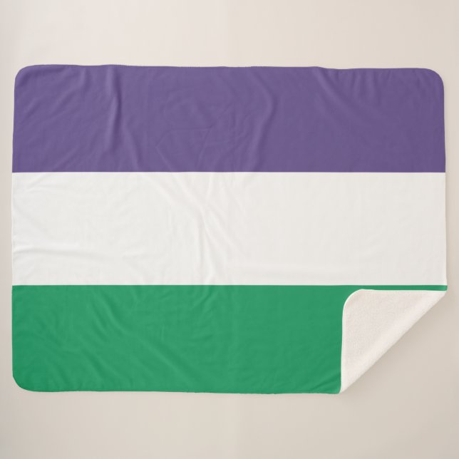 Suffragette Flag Sherpadecke (Vorderseite (Horizontal))