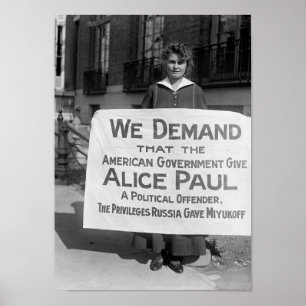 Suffragette mit Signatur unterstützt Alice Paul - Poster