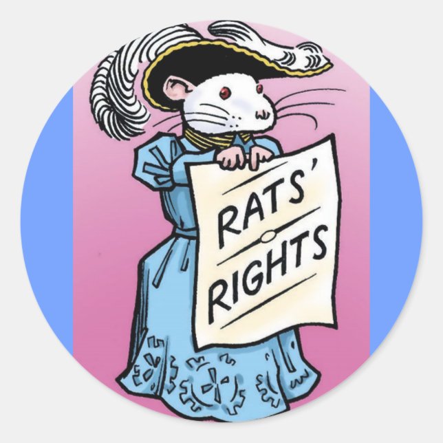 Sufragette Rat! Runder Aufkleber (Vorderseite)