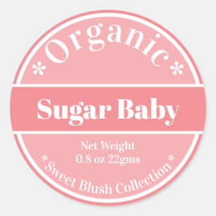 Sugar Baby Pink Sweet DIY Balsam Etikettensammlung Runder Aufkleber