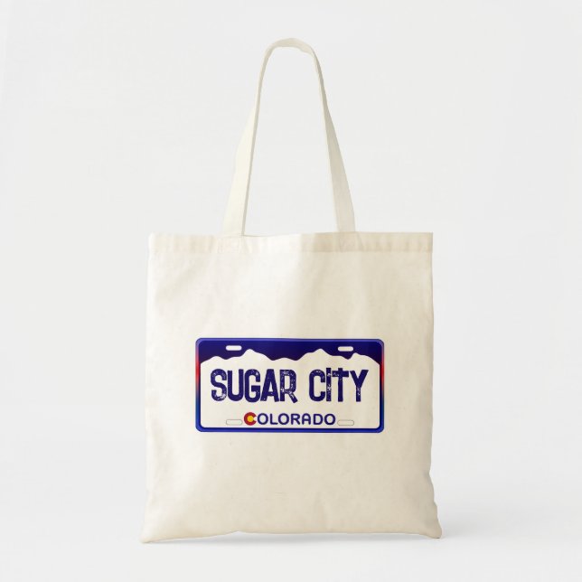Sugar City Colorado Blauer Nummernschild Tasche (Vorne)