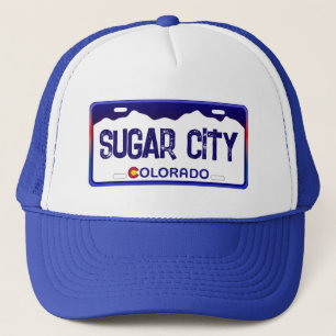 Sugar City Colorado plaque bleue casquette