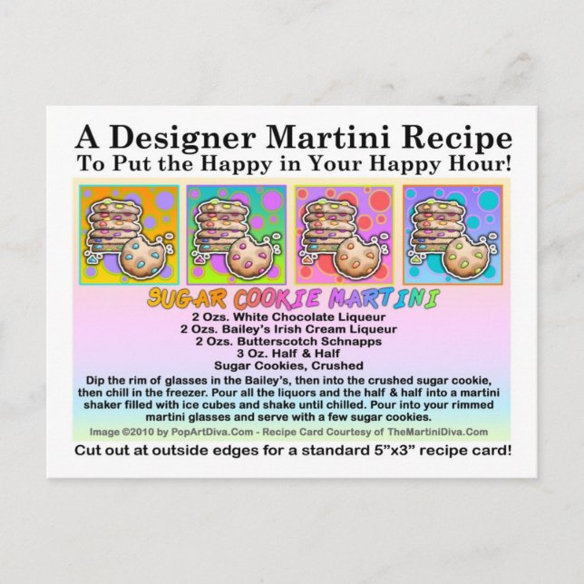 Sugar Cookie Martini Rezept Card Postkarte (Vorderseite)