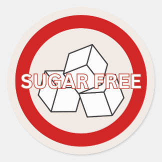 Sugar Free Food Allergy Alert Classic Runder Aufkleber