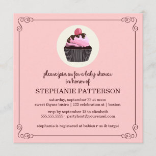 Sugar & Gewürz Cupcake Girl Babydusche Einladung