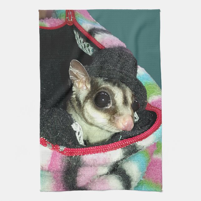 Sugar Glider mit einem Hut Küchentuch (Vertikal)