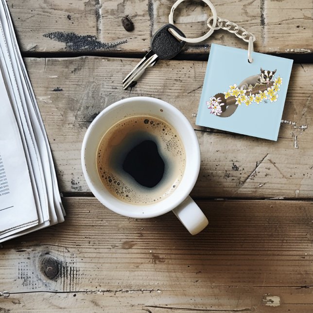 Sugar Glider Niedlich Floral Schlüsselanhänger (Von Creator hochgeladen)