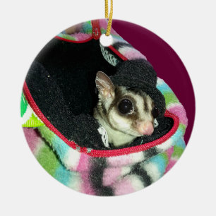 Sugar Glider Wearing a Hat Keramikornament