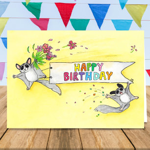 Sugar Gliders Happy Birthday Gruß Karte