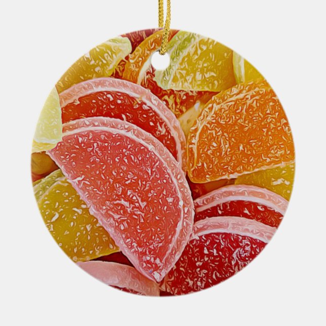 Sugar Jelly Candies realistische Weihnachtsfeiern Keramik Ornament (Vorne)