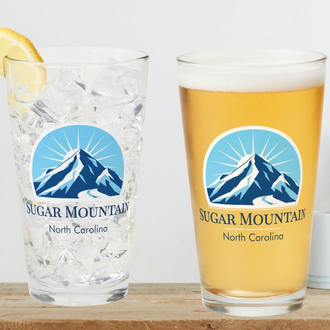 Sugar Mountain NC Skigebiet Bierglas Glas (Von Creator hochgeladen)