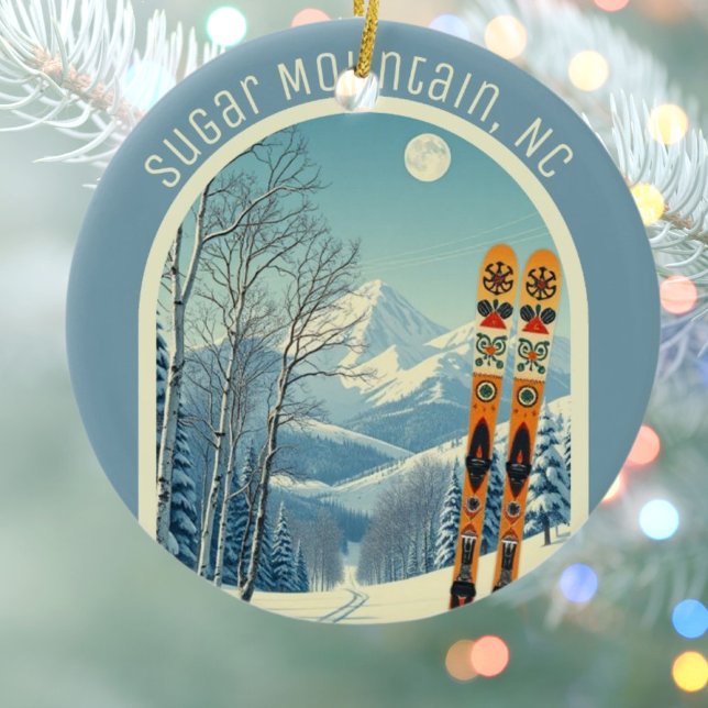 Sugar Mountain North Carolina ski souvenir  Keramik Ornament (Von Creator hochgeladen)
