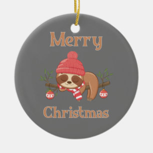 Sugar Niedlich Sloth Christmas Keramik Ornament
