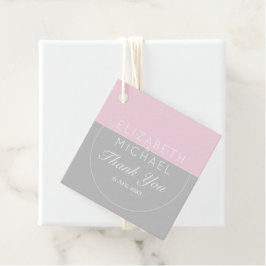 Sugar Pink Gray Vielen Dank Gastgeschenk Hochzeit  Geschenkanhänger