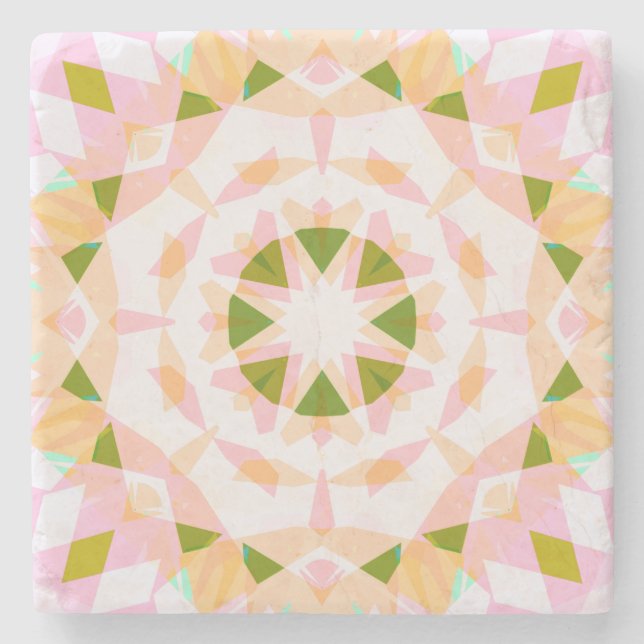 Sugar Pink Spring Green Star Dopamin Dekoration Ar Steinuntersetzer (Vorderseite)
