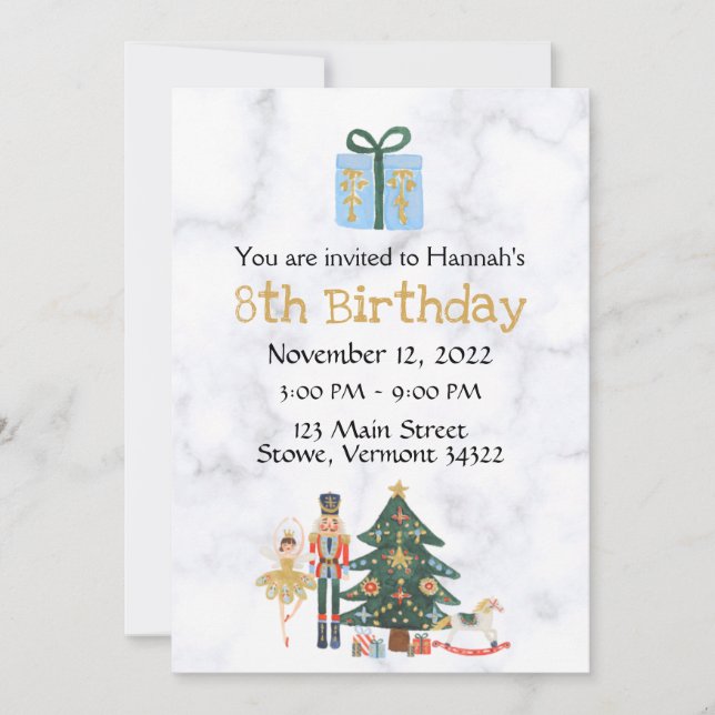 Sugar Plum Custom Nutcracker Invitation Anniversai (Devant)