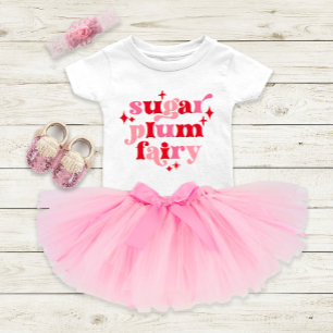 Sugar Plum Fairy Typografie Kunst Personalisiert R Baby Strampler