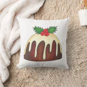 Sugar Plum Pudding British Christmas Holiday Kissen