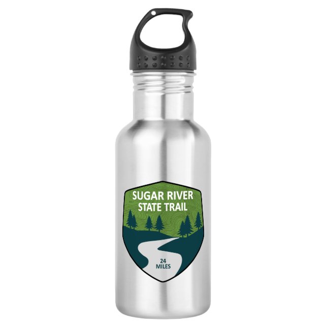 Sugar River Staat Trail Wisconsin Edelstahlflasche (Vorderseite)